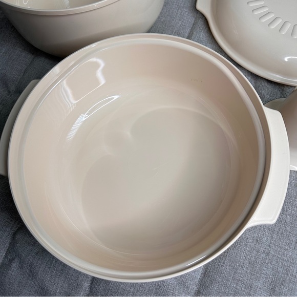 Vintage Tupperware Microwave Cooker Steamer System almond 4 pieces set Lid Cone - Picture 5 of 12